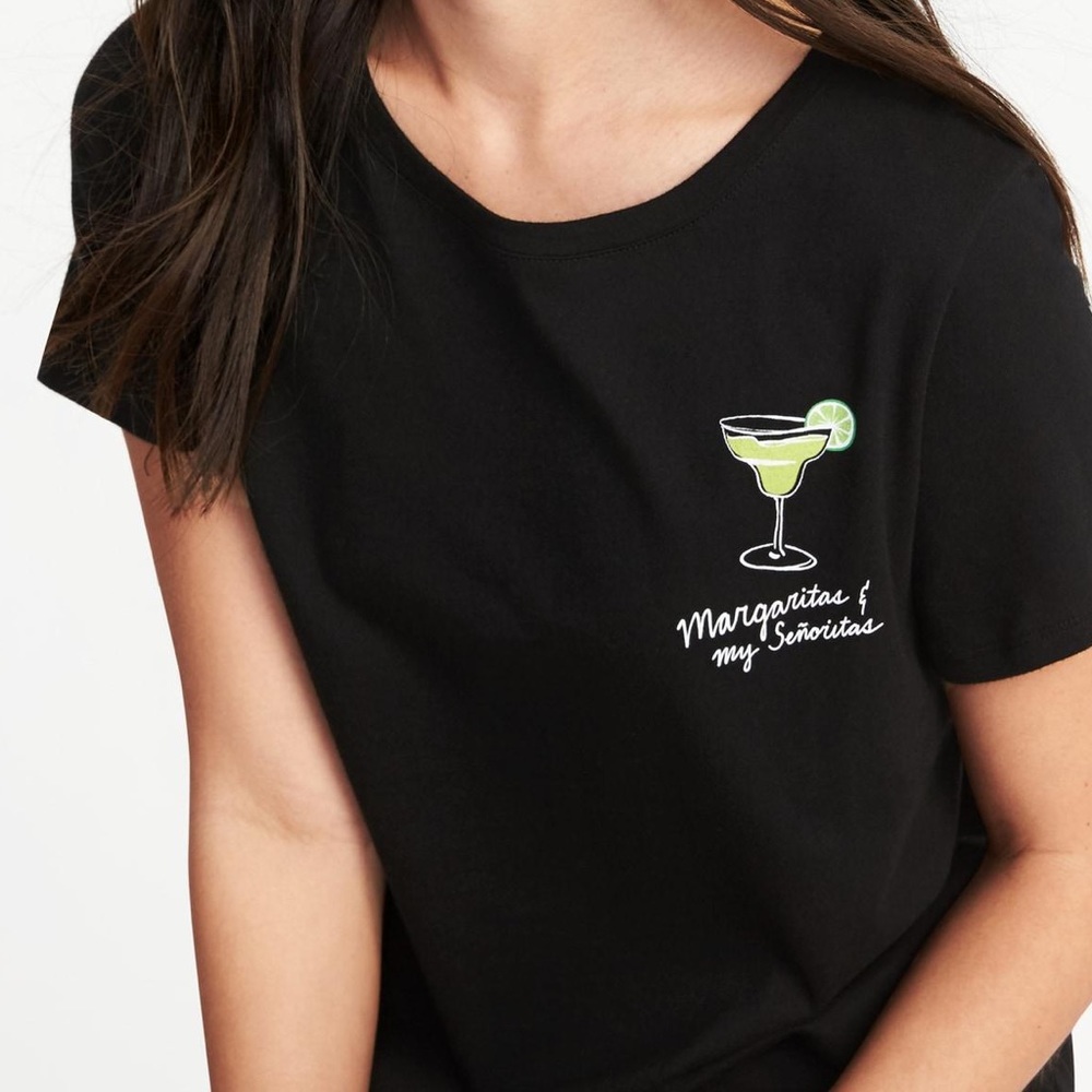 Old Navy Black Graphic Tee Shirt